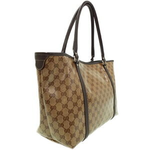 Gucci GG Shoulder Tote Bag Brown Crystal